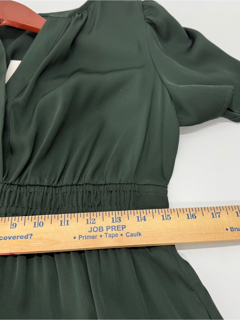 Quince Washable Silk Tiered Maxi Dress Dark Forest Green Size M V Neck Pockets - Picture 13 of 14